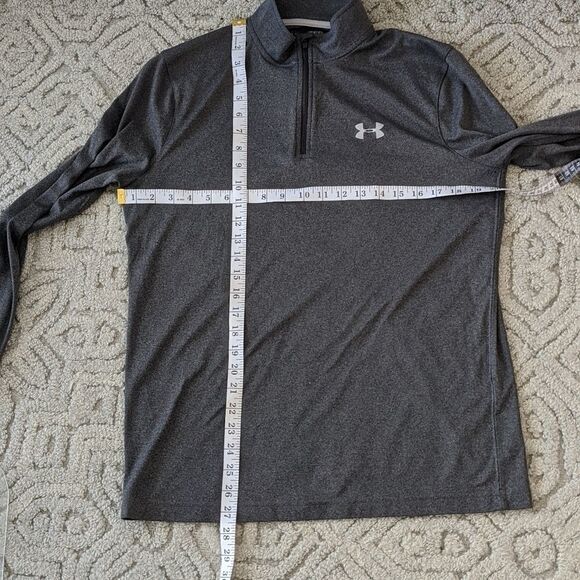 Under ARMOUR Heatgear Suelto Loose Fit 1/4 Zip Pullover Grey Medium @Z - Picture 7 of 7